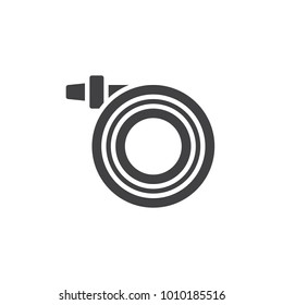 Watering garden hose icon vector, filled flat sign, solid pictogram isolated on white. Symbol, logo illustration.