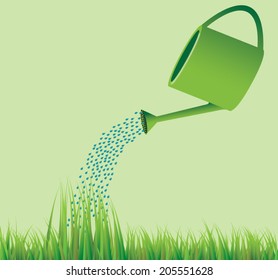 Watering grass