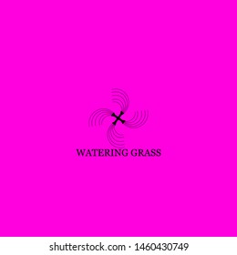 watering grass icon sign signifier vector