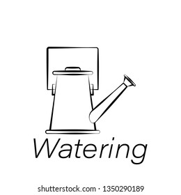 watering hand draw icon. Element of farming illustration icons. Signs and symbols can be used for web, logo, mobile app, UI, UX