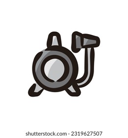 Watering hose - Gardening tool icon (Hand-drawn line, colored version)