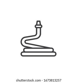 Watering hose line icon. linear style sign for mobile concept and web design. Garden hose outline vector icon. Symbol, logo illustration. Vector graphics