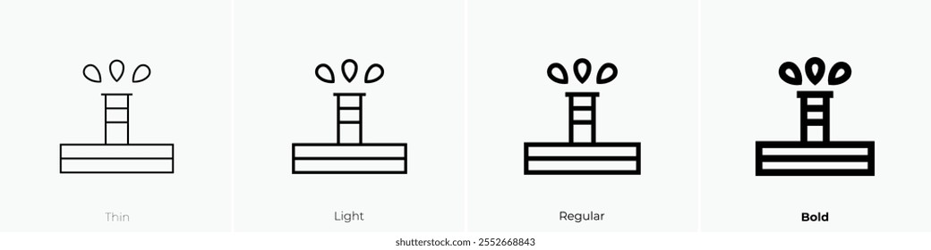 watering icon. Thin, Light Regular And Bold style design isolated on white background