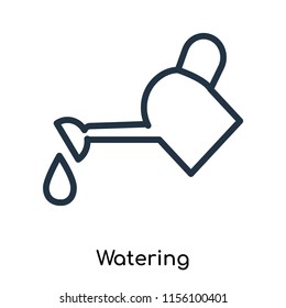 Watering icon vector isolated on white background. thin symbols or lined elements in outline style