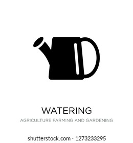 watering icon vector on white background, watering trendy filled icons from Agriculture farming and gardening collection, watering simple element illustration