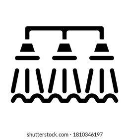 watering irrigation system glyph icon vector. watering irrigation system sign. isolated contour symbol black illustration