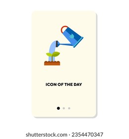 Icono de vector plano de la planta de riego. Señal de aislamiento de semillas de agua. Agricultura, concepto agrícola. Elementos de símbolo de ilustración vectorial para diseño web y aplicaciones