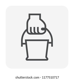 Watering plant icon design, editable stroke.