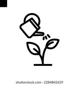 watering plant icon line style vector