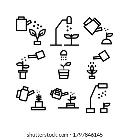 Watering Plant icon or logo isolated sign symbol vector illustration - Collection of high quality black style vector icons
