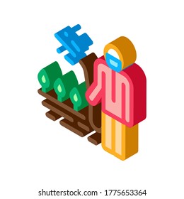 Watering Plant Icon Vector. Isometric Watering Plant isometric sign. color isolated symbol illustration