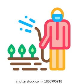 Watering Plant Icon Vector. Outline Watering Plant Sign. Isolated Contour Symbol Illustration