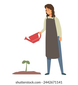 Watering plant pot icon cartoon vector. Help face. Help house pot