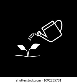 Watering a plant vector icon