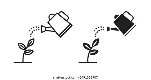 Vector de la planta de riego en color negro.