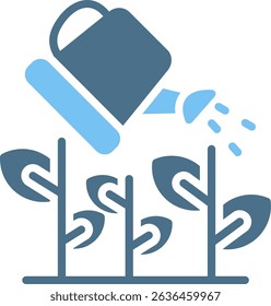 Watering Plants Glyph Two Colour Icon