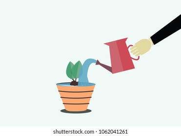 Watering plants vector design