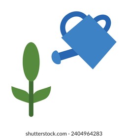 Watering Plants Vector Flat Icon For Personal And Commercial Use.
