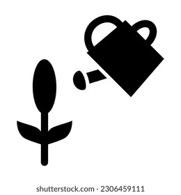 Watering Plants Vector Glyph Icon For Personal And Commercial Use.
