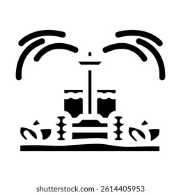 watering robot harvests glyph icon vector. watering robot harvests sign. isolated symbol illustration