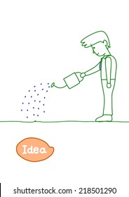 watering seed of idea