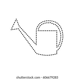 Watering sign. Vector. Black dashed icon on white background. Isolated.