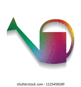 Watering sign. Vector. Colorful icon with bright texture of mosaic with soft shadow on white background. Isolated.