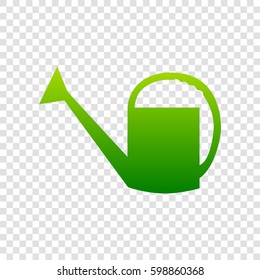 Watering sign. Vector. Green gradient icon on transparent background.