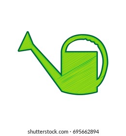 Watering sign. Vector. Lemon scribble icon on white background. Isolated