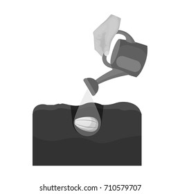 Watering single icon in monochrome style .Watering, vector symbol stock illustration web.