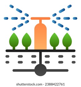 Watering soil flat icon. Yard spraying color icons in trendy flat style. Agriculture gradient style design, designed for web and app. Eps 10