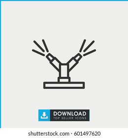 watering system icon. simple outline watering system vector icon. on white background.