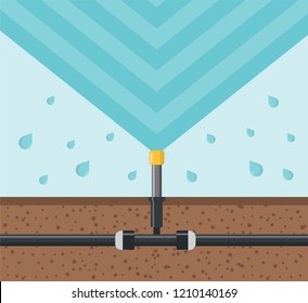 watering system sprinkler flat design icon