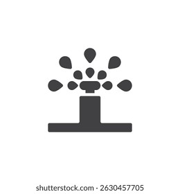 Ícone de vetor do sistema de rega. sinal plano preenchido para conceito móvel e web design. Ícone de glifo do sistema de mangueira do pulverizador. Símbolo de irrigação, ilustração do logotipo. Gráficos vetoriais
