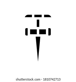 vector de icono de glifo de herramienta de riego. signo de la herramienta de riego. símbolo de contorno aislado ilustración negra