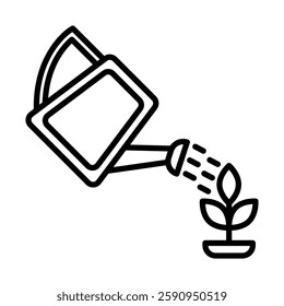 Watering Vector Line Icon Design