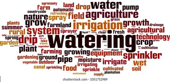 Watering word cloud concept. Vector illustration