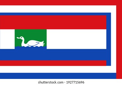 Waterland municipality ( North Holland province, Netherlands ) flag vector icon