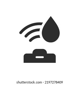 Water-Leak Detector icon. Monochrome black and white symbol