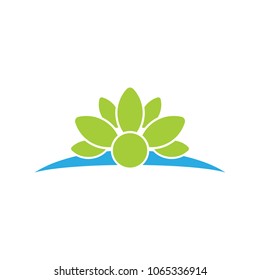 waterlilies symbol logo vector