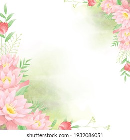 Waterlily angular bouquets for spring season greeting card or anyother invitation card