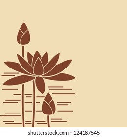 Water-lily of brown color.Vector. EPS-10 (non transparent elements,non gradient).