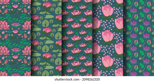 Flor de agua Paquete de diseño de patrones sin foco