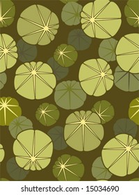 waterlily leaves - seamless pattern (vector)