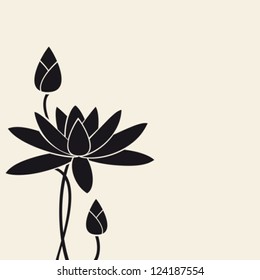  Water-lily.Vector. EPS-10 (non transparent elements,non gradient).