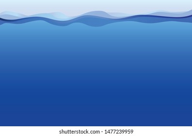 Waterline Showing Surface And Underwater Vector