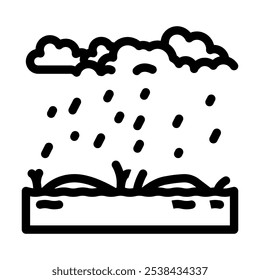 waterlogged ground disaster line icon vector. waterlogged ground disaster sign. isolated contour symbol black illustration