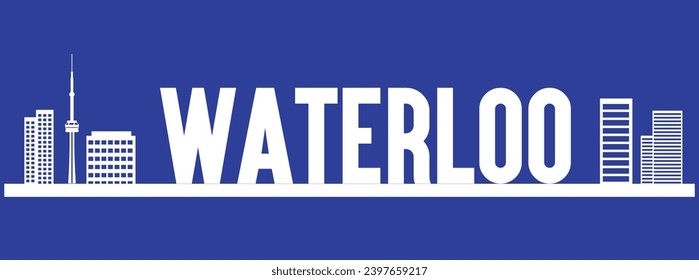 Waterloo city, Canada beautiful vector illustration in letter