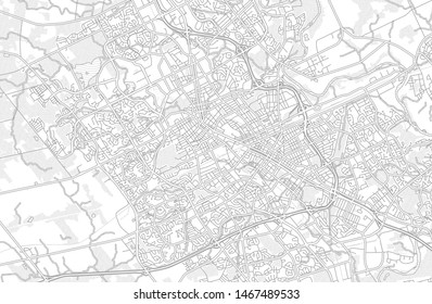 Waterloo, Ontario, Canada, bright outlined vector map with bigger and minor roads and steets created for infographic backgrounds.