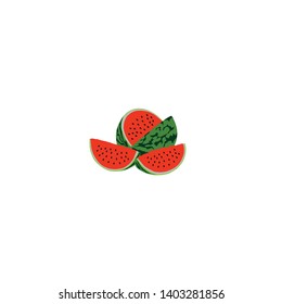 Watermalon icon isolated on white background. Watermalon symbol in flat style. Fruit vector illustration for web and mobile design.